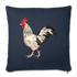 White and Black Rooster Throw Pillow Cover 17.5” x 17.5” - navy