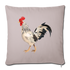 White and Black Rooster Throw Pillow Cover 17.5” x 17.5” - light taupe