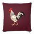 White and Black Rooster Throw Pillow Cover 17.5” x 17.5” - burgundy