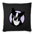 Boston Terrier Lavender Throw Pillow Cover 18” x 18” - black