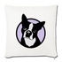 Boston Terrier Lavender Throw Pillow Cover 18” x 18” - natural white