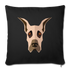 Fawn Great Dane Throw Pillow Cover 18” x 18” - black