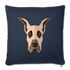 Fawn Great Dane Throw Pillow Cover 18” x 18” - navy