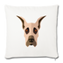 Fawn Great Dane Throw Pillow Cover 18” x 18” - natural white