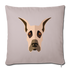 Fawn Great Dane Throw Pillow Cover 18” x 18” - light taupe