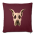 Fawn Great Dane Throw Pillow Cover 18” x 18” - burgundy