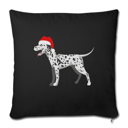 Holiday Dalmatian-Throw Pillow Cover 18” x 18” - black