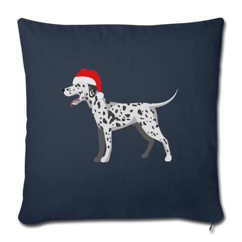 Holiday Dalmatian-Throw Pillow Cover 18” x 18” - navy