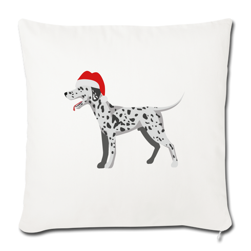 Holiday Dalmatian-Throw Pillow Cover 18” x 18” - natural white