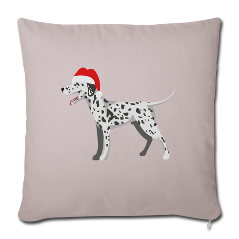Holiday Dalmatian-Throw Pillow Cover 18” x 18” - light taupe