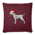 Holiday Dalmatian-Throw Pillow Cover 18” x 18” - burgundy