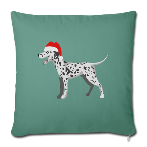 Holiday Dalmatian-Throw Pillow Cover 18” x 18” - cypress green