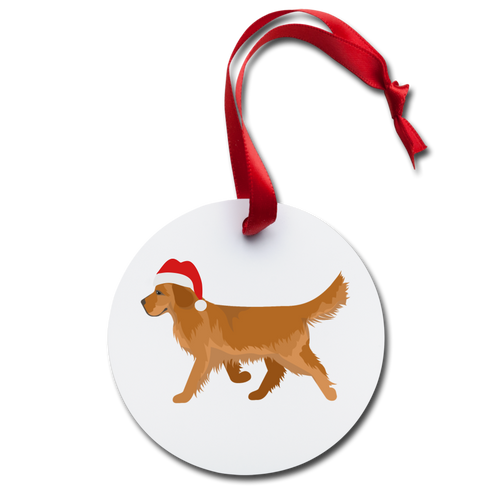 Golden Retriever-Holiday Ornament - white