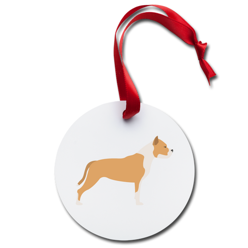 Pitbull Holiday Ornament - white