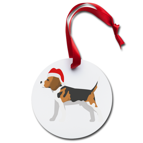 Beagle Holiday Ornament - white