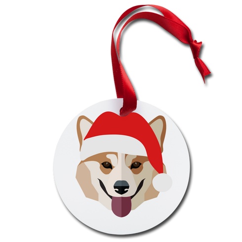 Corgi Holiday Ornament - white