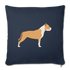Tan & White Pitbull-Throw Pillow Cover 18” x 18” - navy