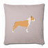 Tan & White Pitbull-Throw Pillow Cover 18” x 18” - light taupe