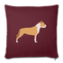 Tan & White Pitbull-Throw Pillow Cover 18” x 18” - burgundy