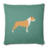 Tan & White Pitbull-Throw Pillow Cover 18” x 18” - cypress green