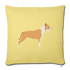 Tan & White Pitbull-Throw Pillow Cover 18” x 18” - washed yellow