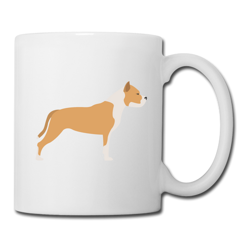 Tan & White Pitbull Coffee/Tea Mug - white