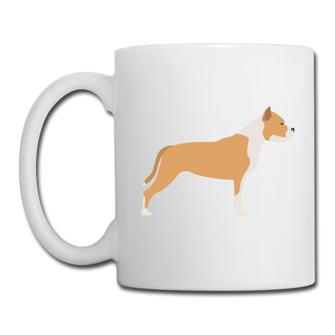 Tan & White Pitbull Coffee/Tea Mug - white