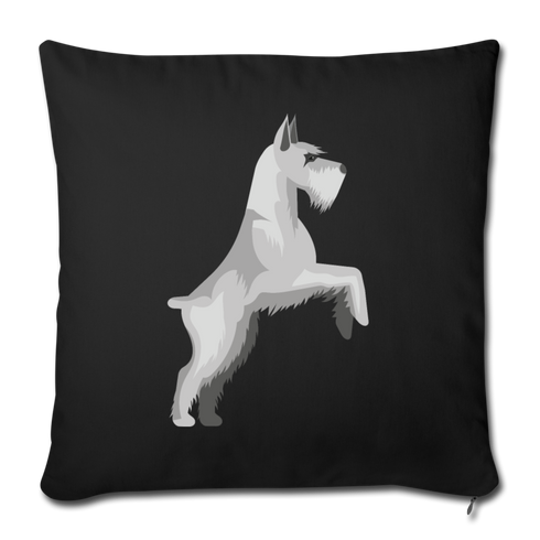 Schnauzer Throw Pillow Cover 18” x 18” - black