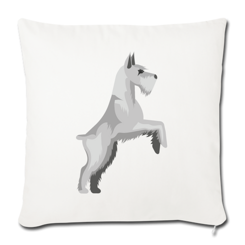 Schnauzer Throw Pillow Cover 18” x 18” - natural white