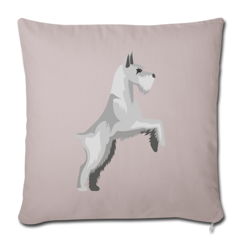 Schnauzer Throw Pillow Cover 18” x 18” - light taupe