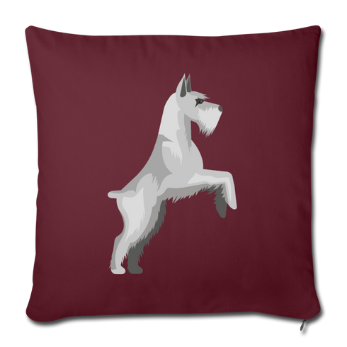 Schnauzer Throw Pillow Cover 18” x 18” - burgundy