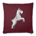 Schnauzer Throw Pillow Cover 18” x 18” - burgundy