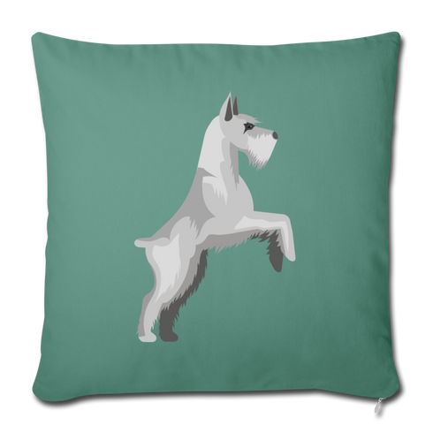 Schnauzer Throw Pillow Cover 18” x 18” - cypress green