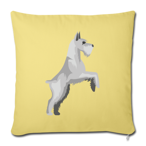 Schnauzer Throw Pillow Cover 18” x 18” - washed yellow