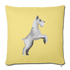 Schnauzer Throw Pillow Cover 18” x 18” - washed yellow