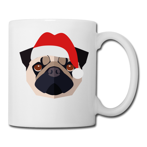Holiday Pug-Coffee/Tea Mug - white