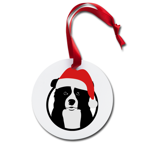 Border Collie Holiday Ornament - white