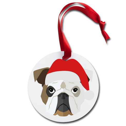 Bulldog Holiday Ornament - white
