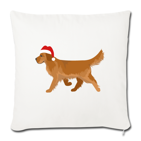 Holiday Golden Retriever Throw Pillow Cover 18” x 18” - natural white