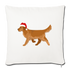 Holiday Golden Retriever Throw Pillow Cover 18” x 18” - natural white