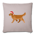 Holiday Golden Retriever Throw Pillow Cover 18” x 18” - light taupe