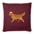 Holiday Golden Retriever Throw Pillow Cover 18” x 18” - burgundy