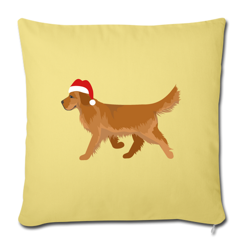 Holiday Golden Retriever Throw Pillow Cover 18” x 18” - washed yellow