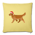 Holiday Golden Retriever Throw Pillow Cover 18” x 18” - washed yellow