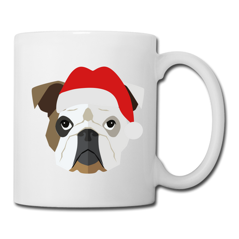 Holiday English Bulldog-Coffee/Tea Mug - white