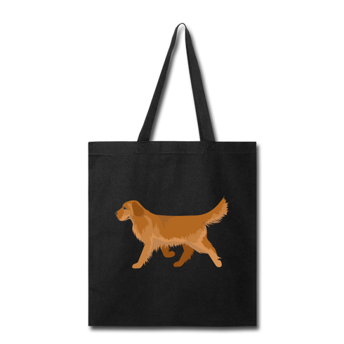 Golden Retriever Tote Bag - black