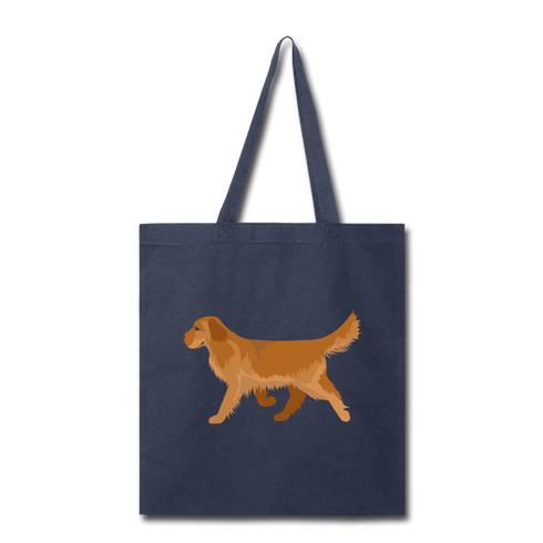 Golden Retriever Tote Bag - navy