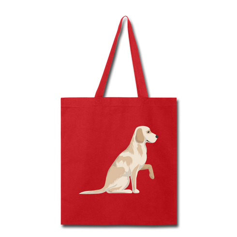 Yellow Labrador Tote Bag - red