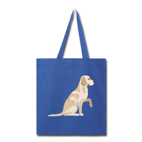 Yellow Labrador Tote Bag - royal blue
