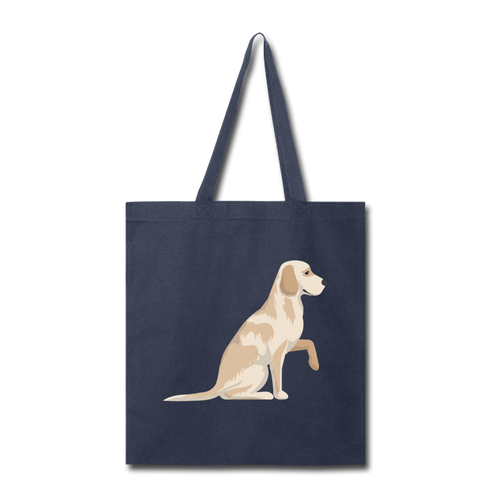 Yellow Labrador Tote Bag - navy